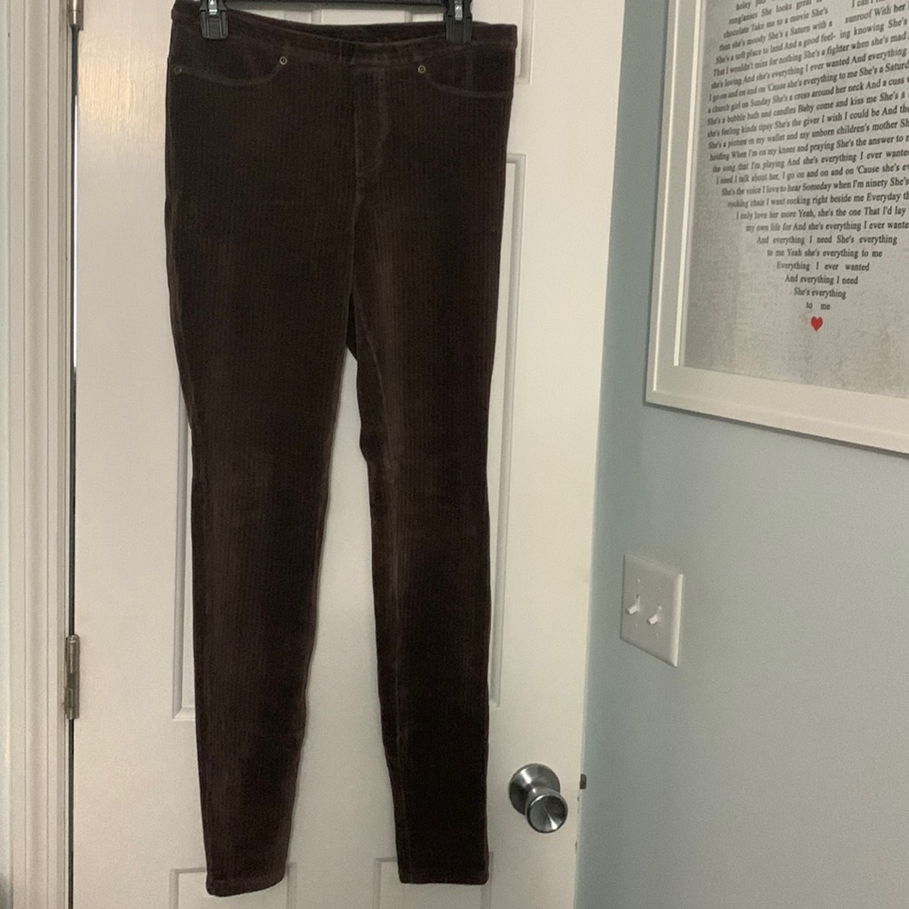 Brown stretch corduroy pants
